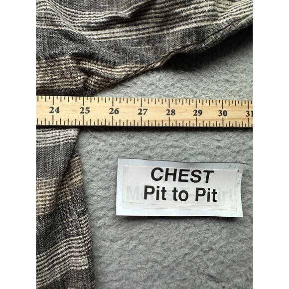 Yasuko Kurisaka Striped Brown Gray Pocket Button Sweater Coat Jacket Women Large - Picture 3 of 12